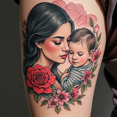 Motherhood Tattoos - Symbolic Maternal Bond Designs